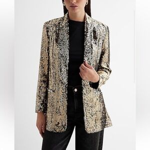 NWT Express Open Front Boyfriend Sequin Blazer